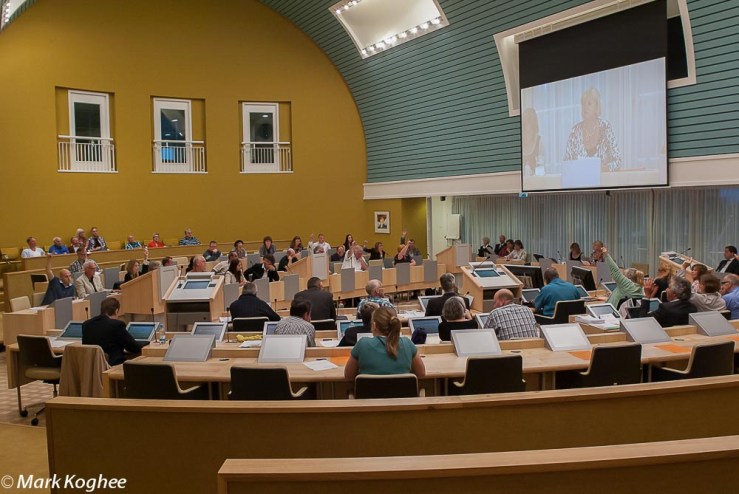 Voting in town hall of Zaanstad at the end of the last meeting I would attend on June 21.