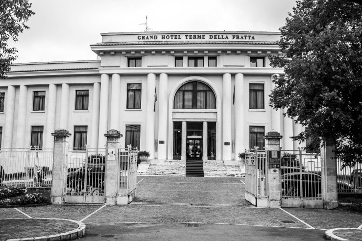 The Grand Hotel Terme Della Fratta is just as fancy as it looks. But no problem to walk around in lycra, it's a bike hotel too.