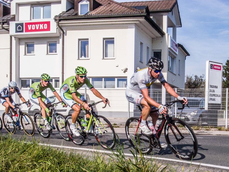 Luka Mezgec (left) is currently Slovenia's most successful cyclist. No wonder then that he won the last race of the season in the village of Podsmreka near Ljubljana.